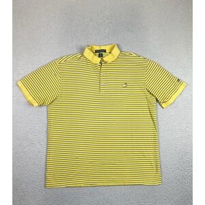 Masters Shirt Mens XL Yellow Golf Polo Striped 100% Pima Cotton Collection
